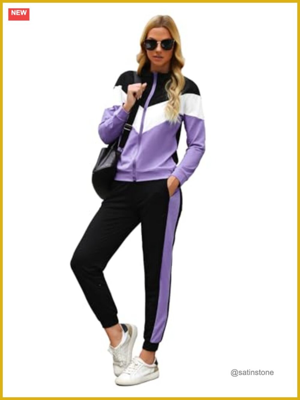 Women's 2-Piece Tracksuit Set Zip Up Jacket Jogger Sweatsuit